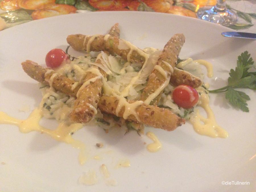 Mangoldrisotto mit gebackenem Spargel