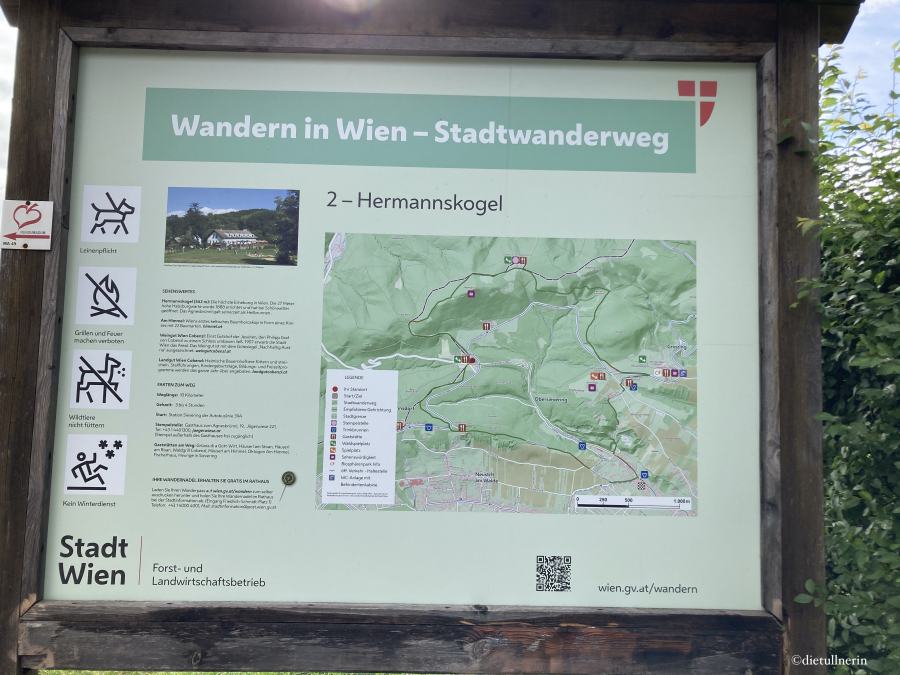 Wanderkarte am Beginn des Stadtwanderweges 2